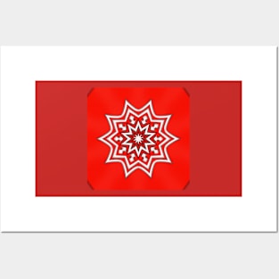 Bright Red Kaleidoscope Pattern (Seamless) 24 Posters and Art